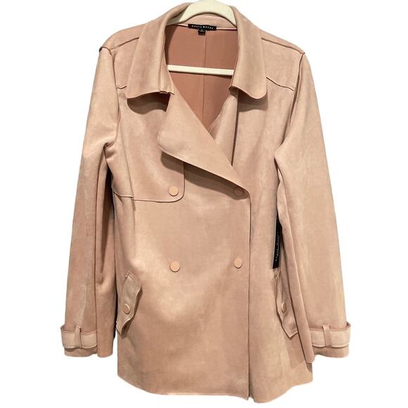 Haute Monde Jackets & Blazers - Blush Pink Large L Haute Monde Women's Juniors Casual Faux Suede Moto Jacket